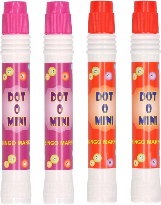 Merkloos 4x Bingostiften - 2x Stuks In De Kleuren Rood En Paars - Bingo Spel Markeerstiften 3 Merkloos 4x Bingostiften - 2x Stuks In De Kleuren Rood En Paars - Bingo Spel Markeerstiften