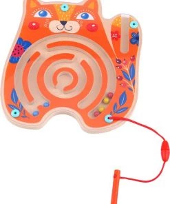 Tooky Toy Doolhofspel Junior 18,3 X 20 Cm Hout Oranje 3-delig