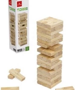 Dal Negro Behendigheidsspel Stapeltoren 7,5 X 2,3 Cm Hout Beige 57-delig