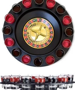Relaxdays 2-delige Drankspel Set - Drinkspel Roulette - Drinking Ludo - Dobbelstenen -actiespellen Verkoop 550x730