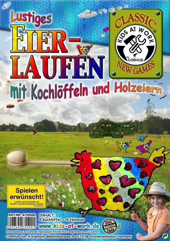 Kids At Work Eierloopspel Junior 30 Cm Hout Bruin 8-delig 4 Kids At Work Eierloopspel Junior 30 Cm Hout Bruin 8-delig - Afbeelding 2