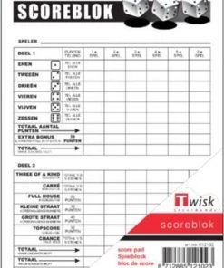 Twisk Yahtzee Scoreblok - 10 Scorebloks 100 Vel