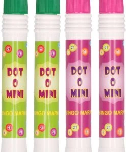 Merkloos 4x Bingostiften - 2x Stuks In De Kleuren Groen En Paars - Bingo Spel Markeerstiften