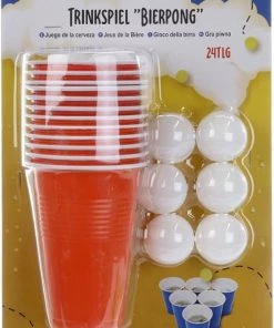 Merkloos Beer Pong Set 24-delig - Herbruikbare Bekers